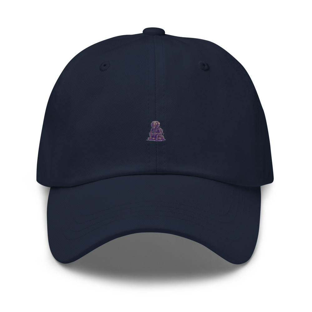 Navy Hat with print art