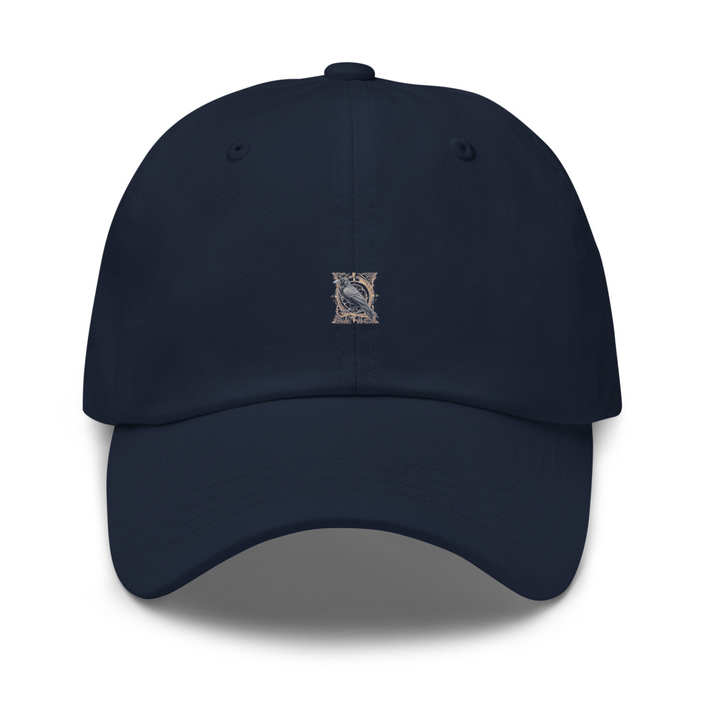 Navy Hat with print art