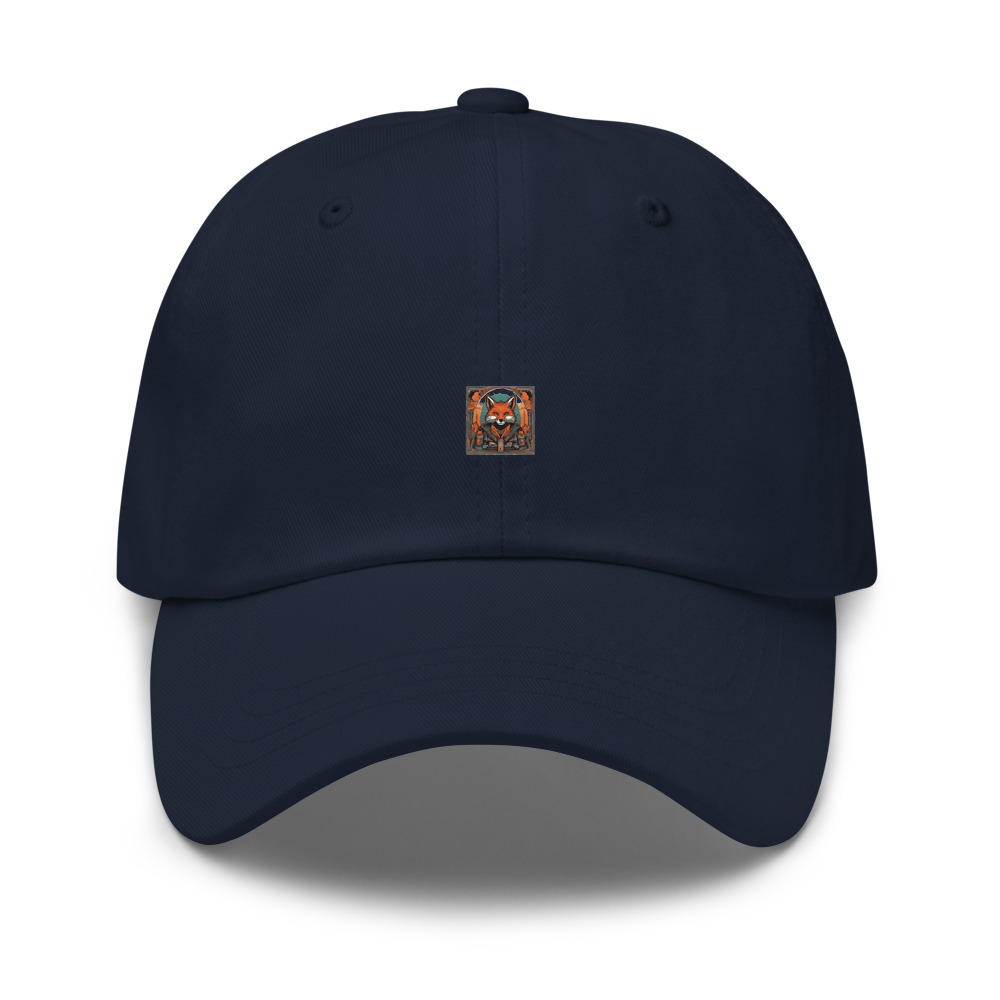 Navy Hat with print art