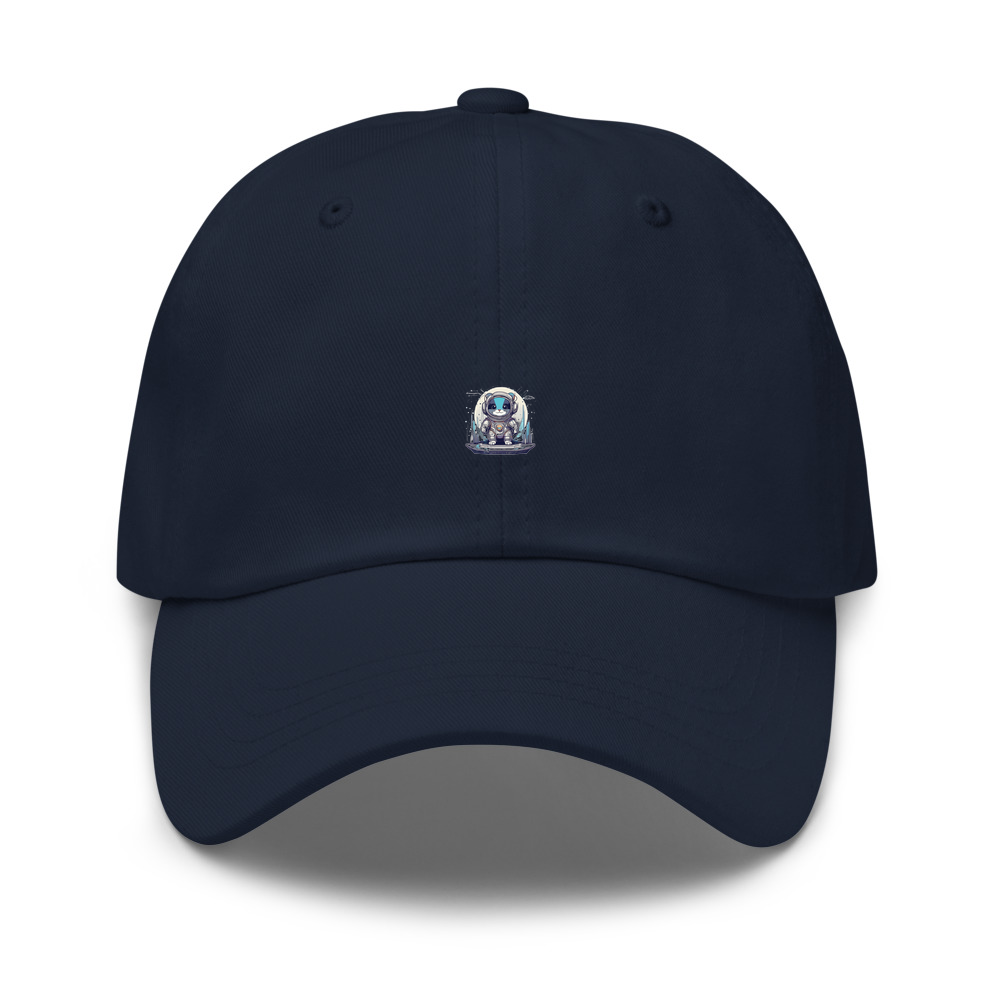 Navy Hat with print art