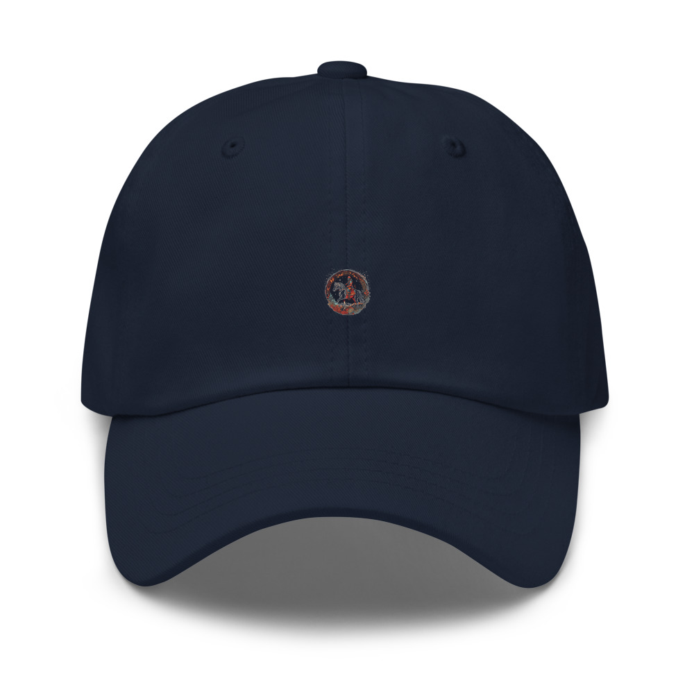 Navy Hat with print art