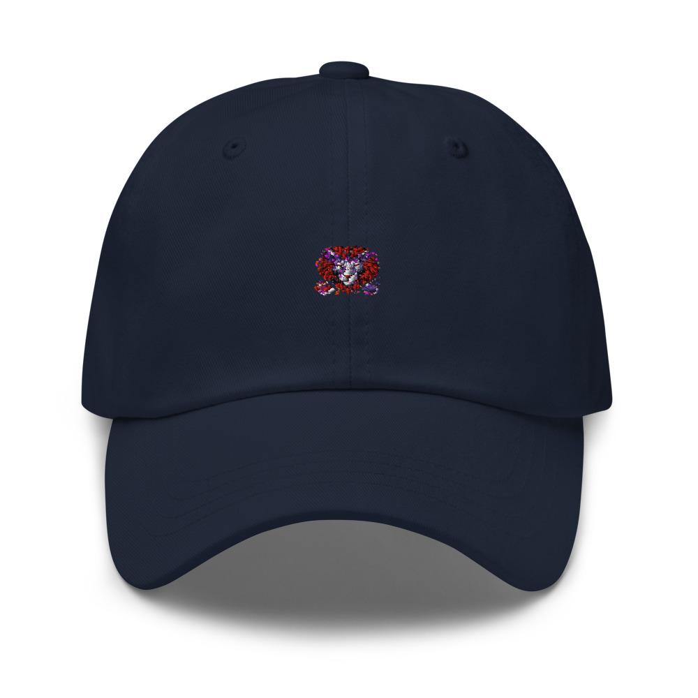 Navy Hat with print art