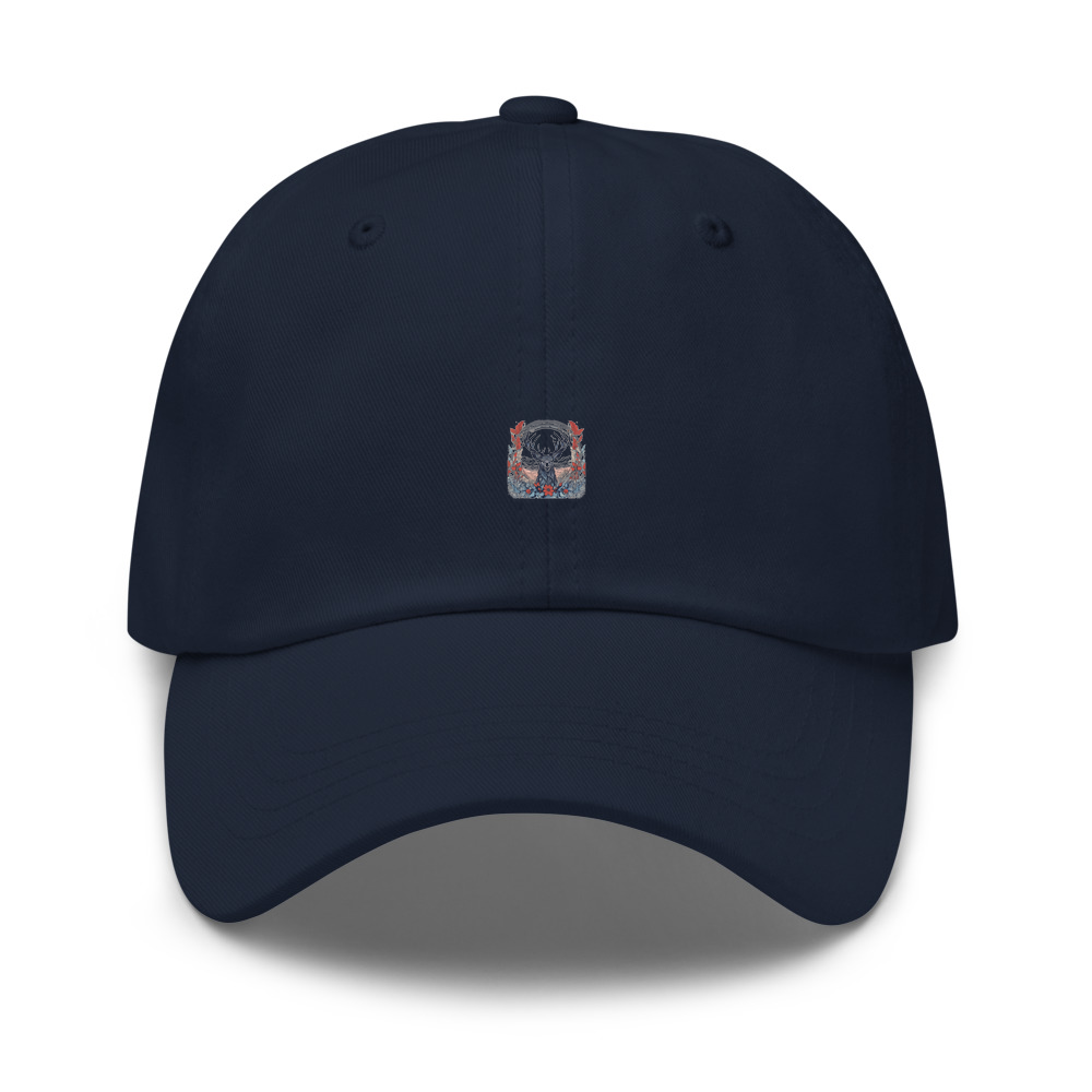 Navy Hat with print art