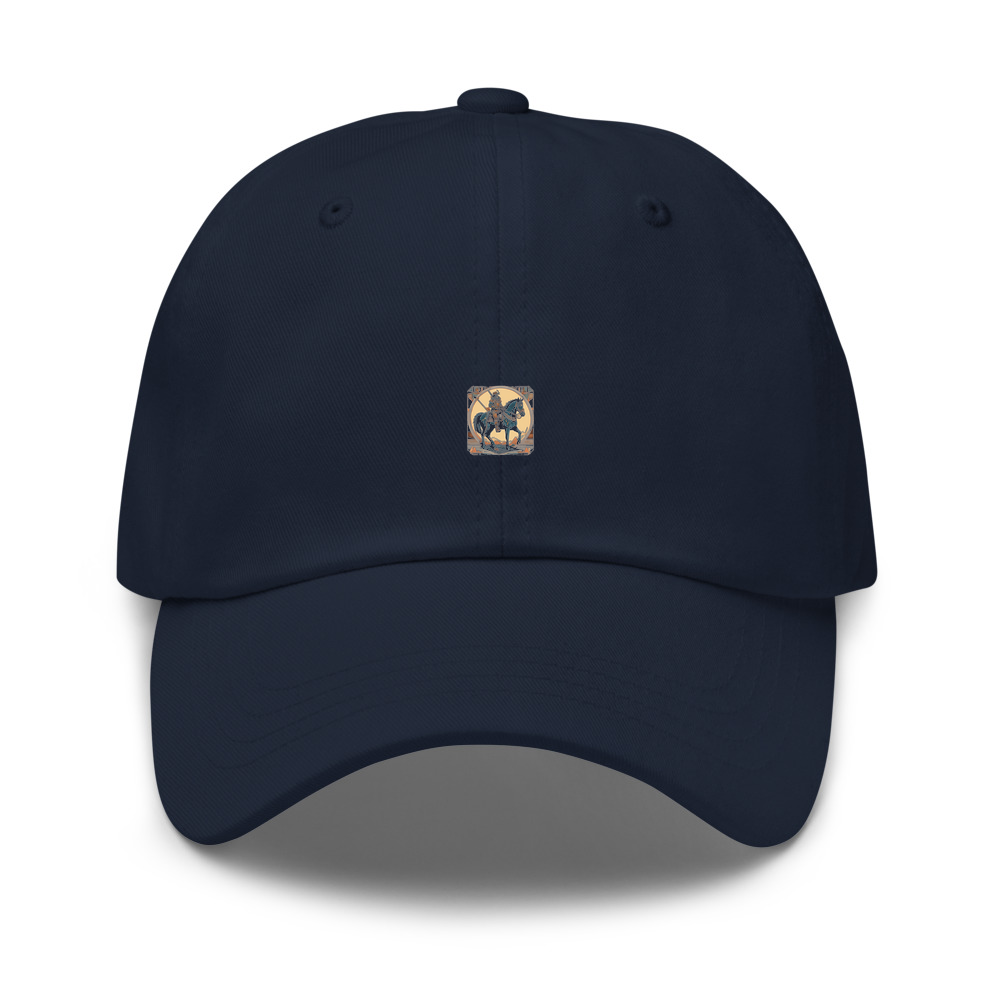 Navy Hat with print art