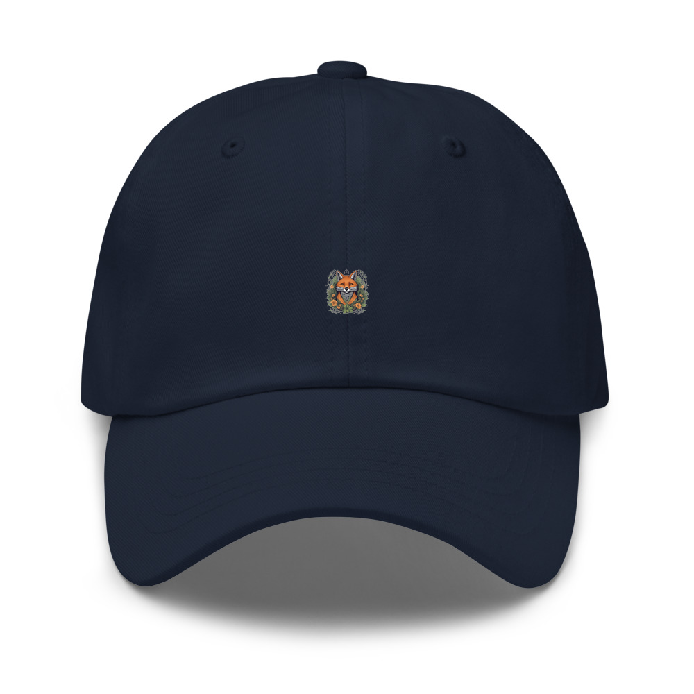 Navy Hat with print art