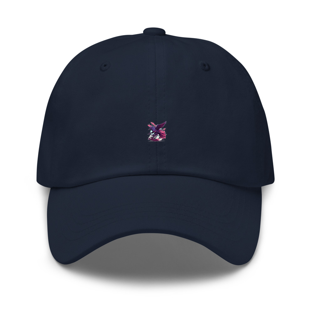Navy Hat with print art