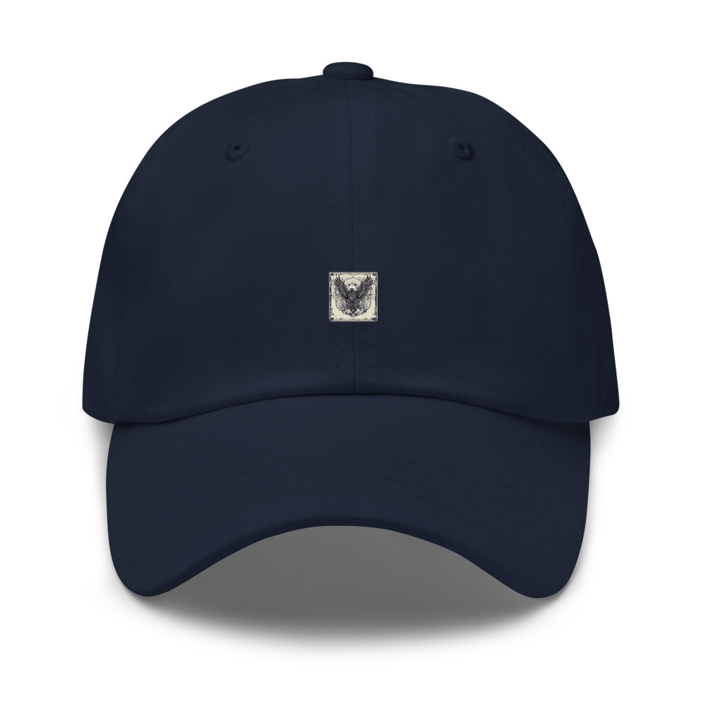 Navy Hat with print art