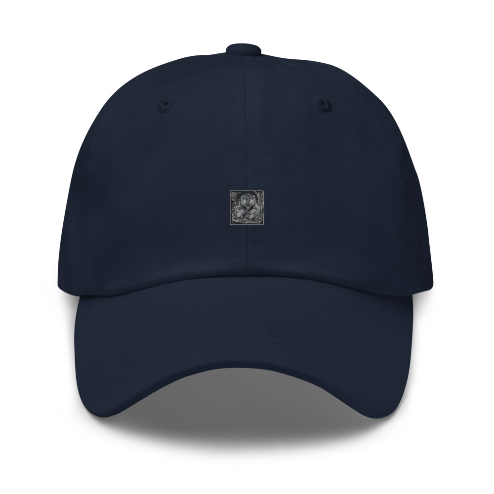 Navy Hat with print art