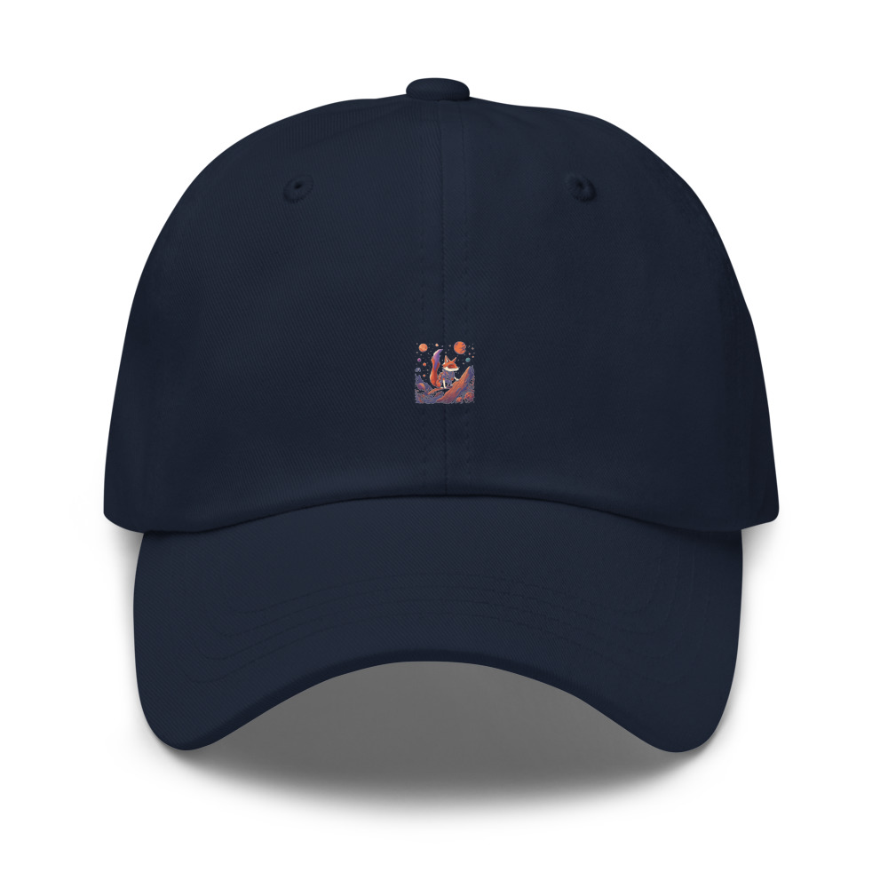 Navy Hat with print art