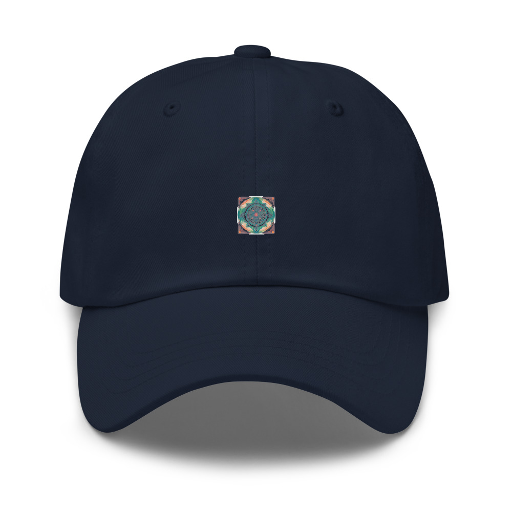 Navy Hat with print art