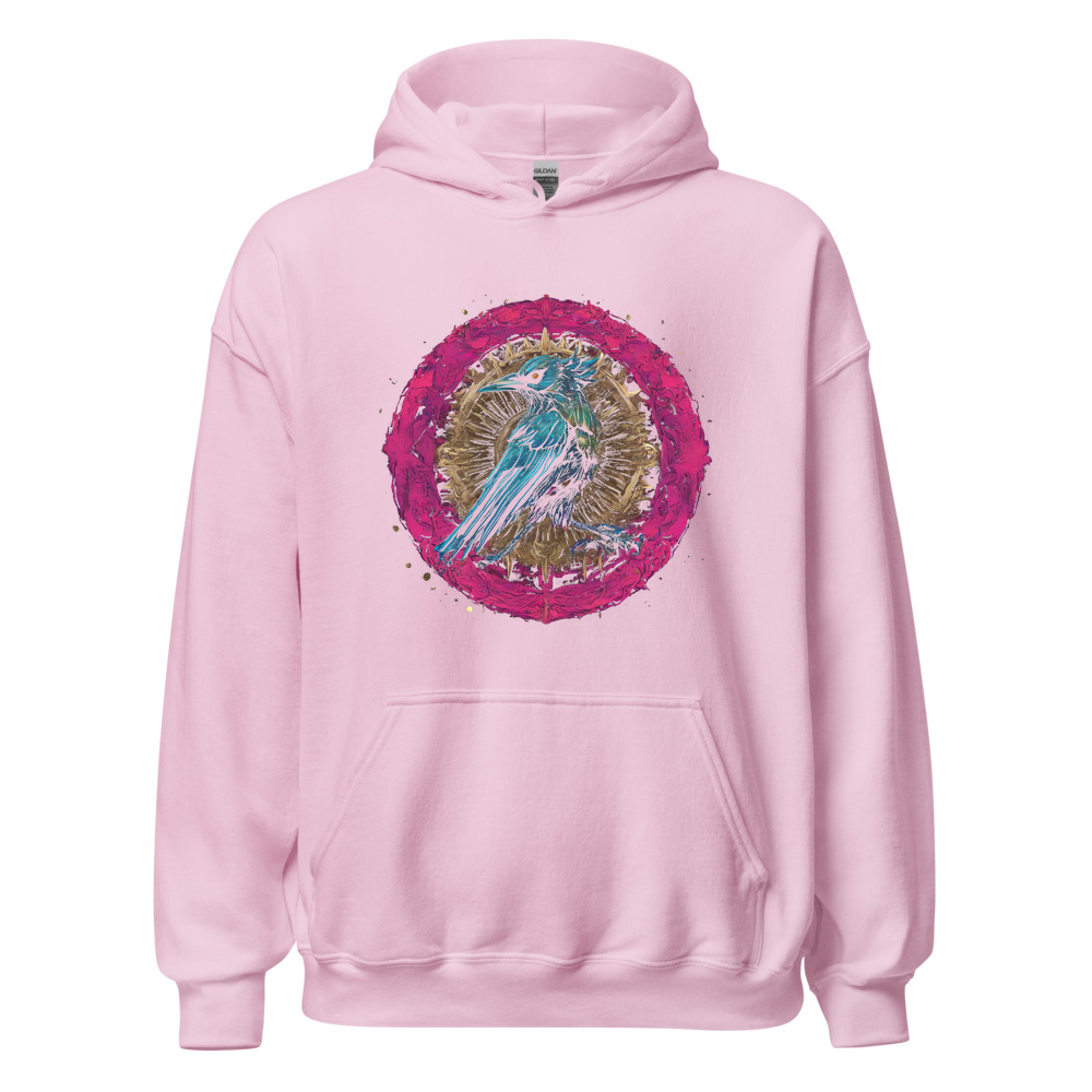 Light Pink Hoodie with print art