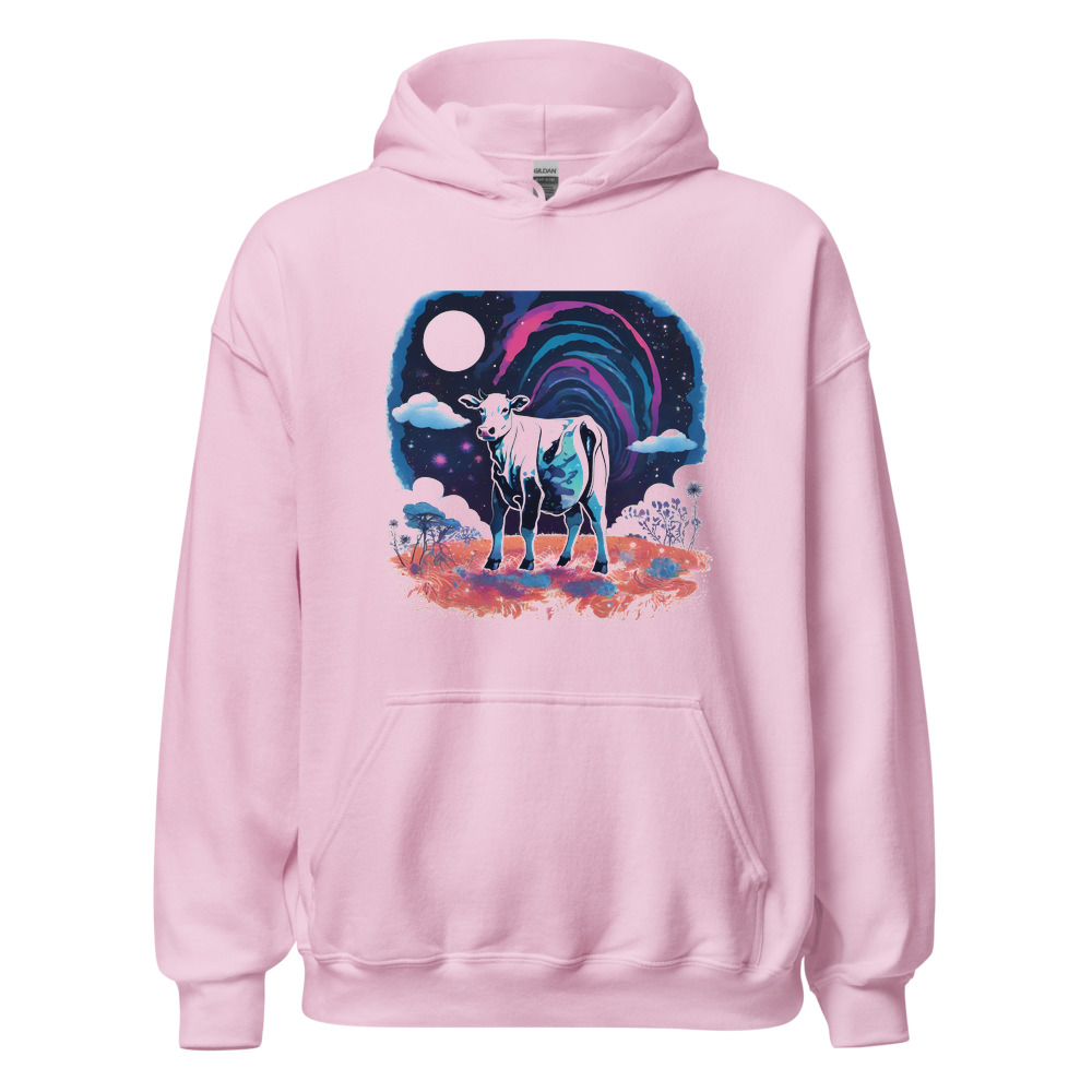 Light Pink Hoodie with print art