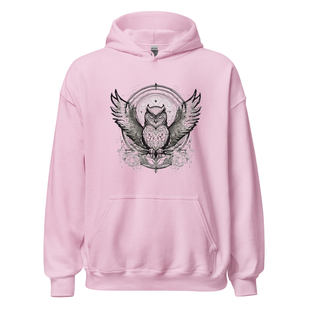 Light Pink Hoodie with print art