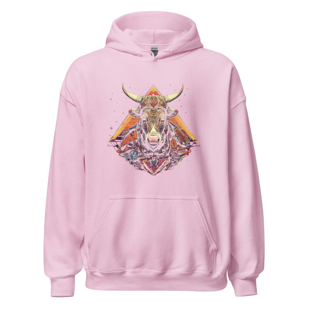 Light Pink Hoodie with print art