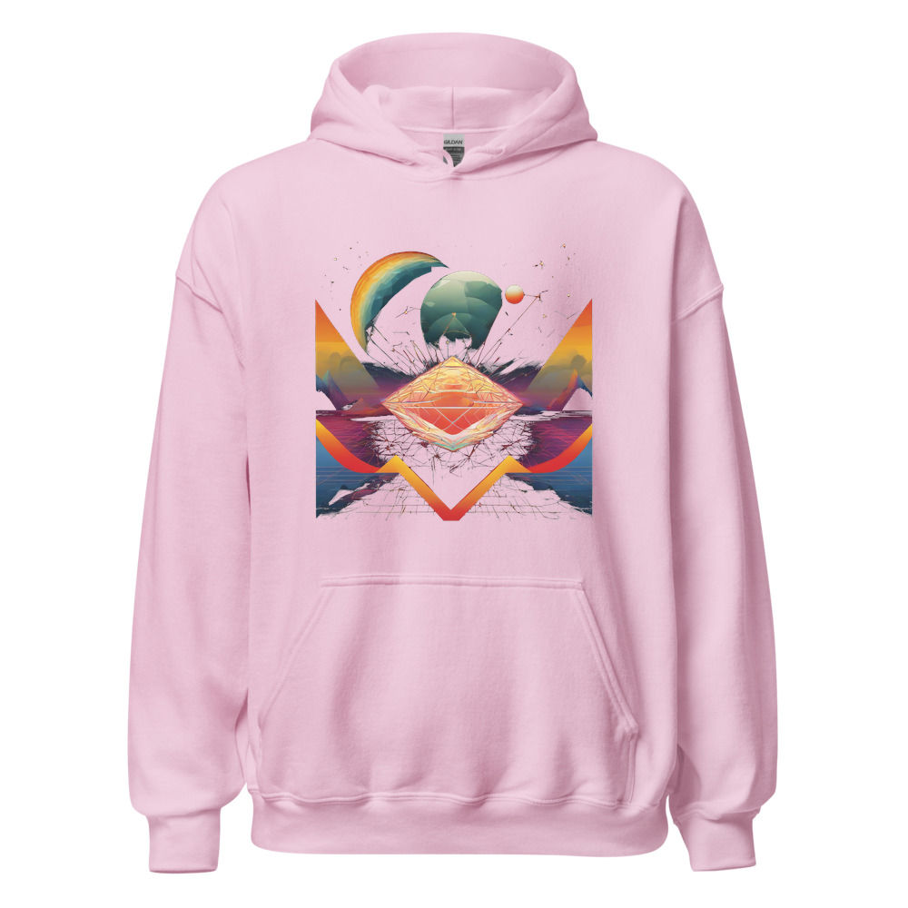 Light Pink Hoodie with print art