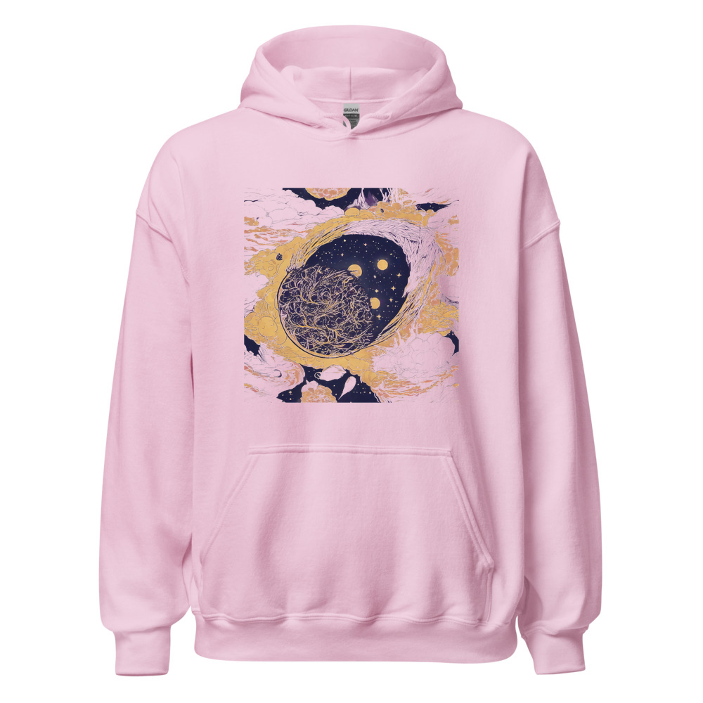 Light Pink Hoodie with print art