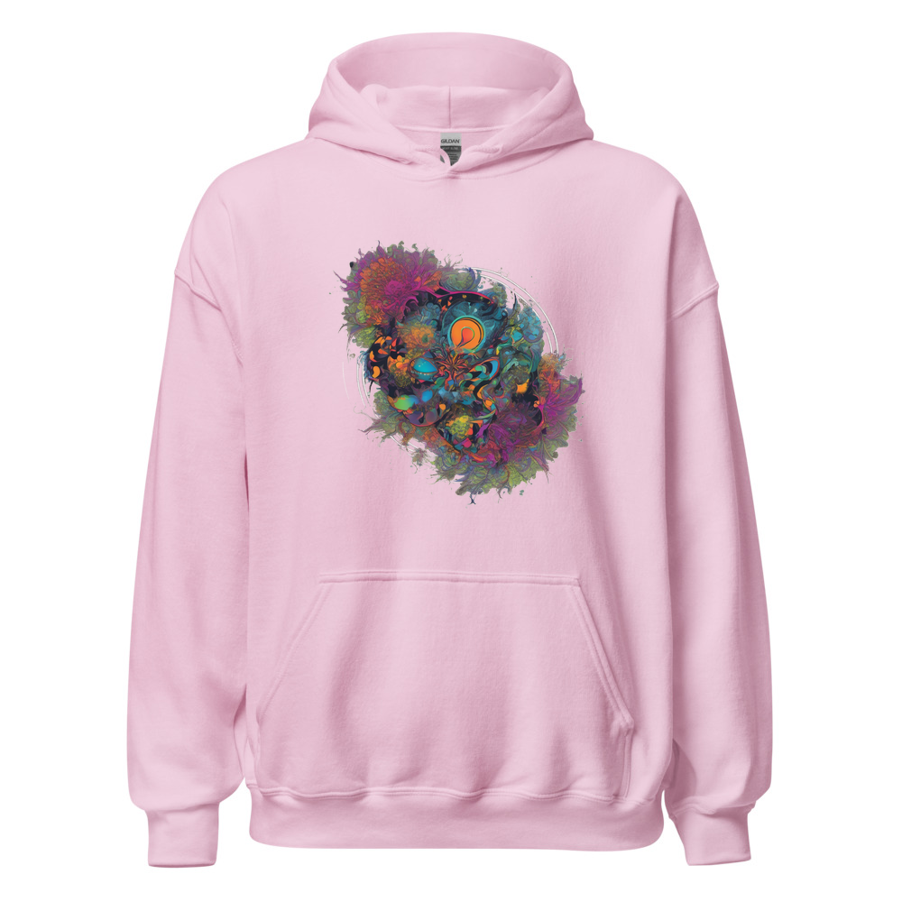 Light Pink Hoodie with print art