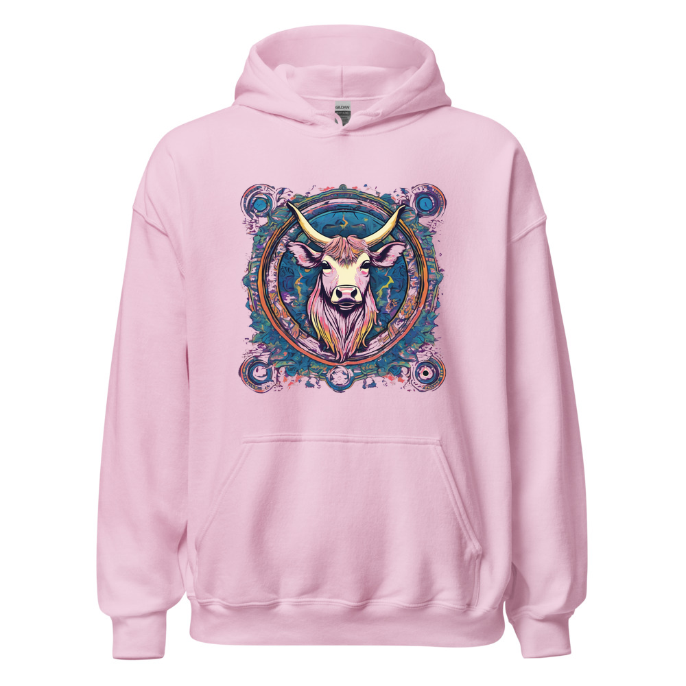 Light Pink Hoodie with print art
