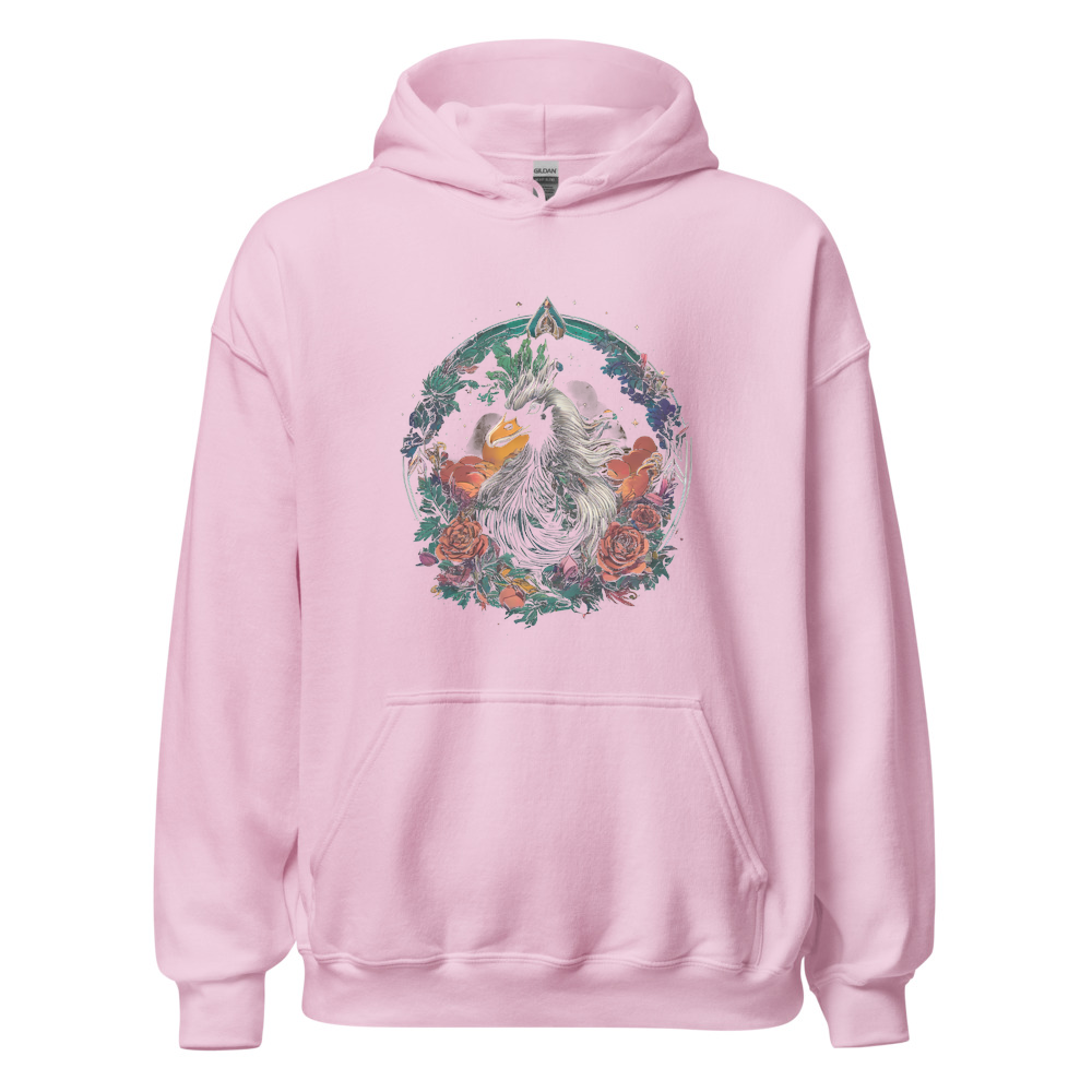 Light Pink Hoodie with print art