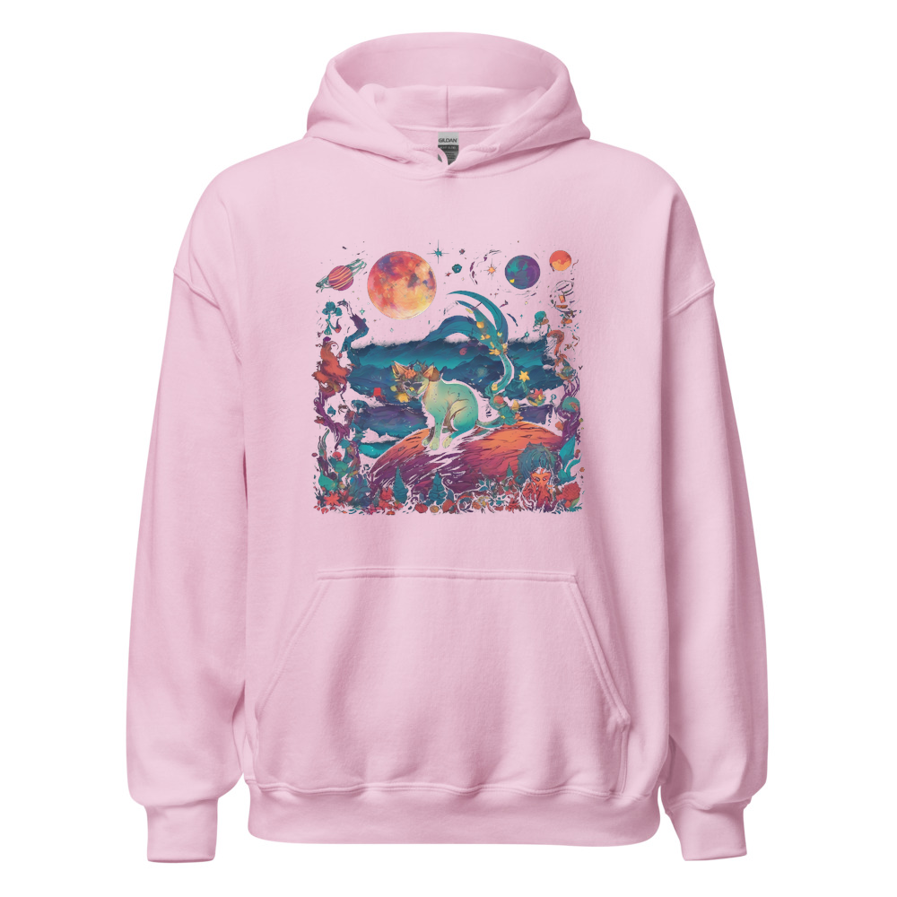 Light Pink Hoodie with print art