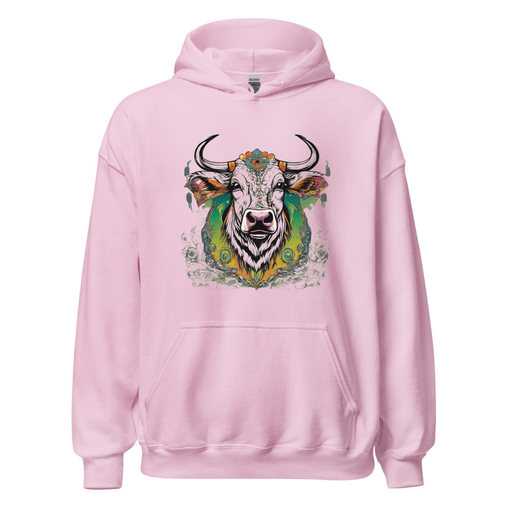 Light Pink Hoodie with print art