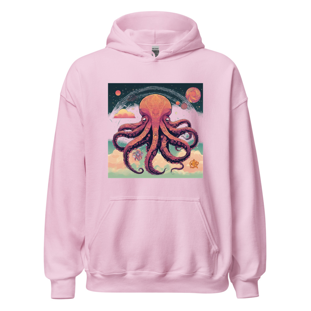 Light Pink Hoodie with print art