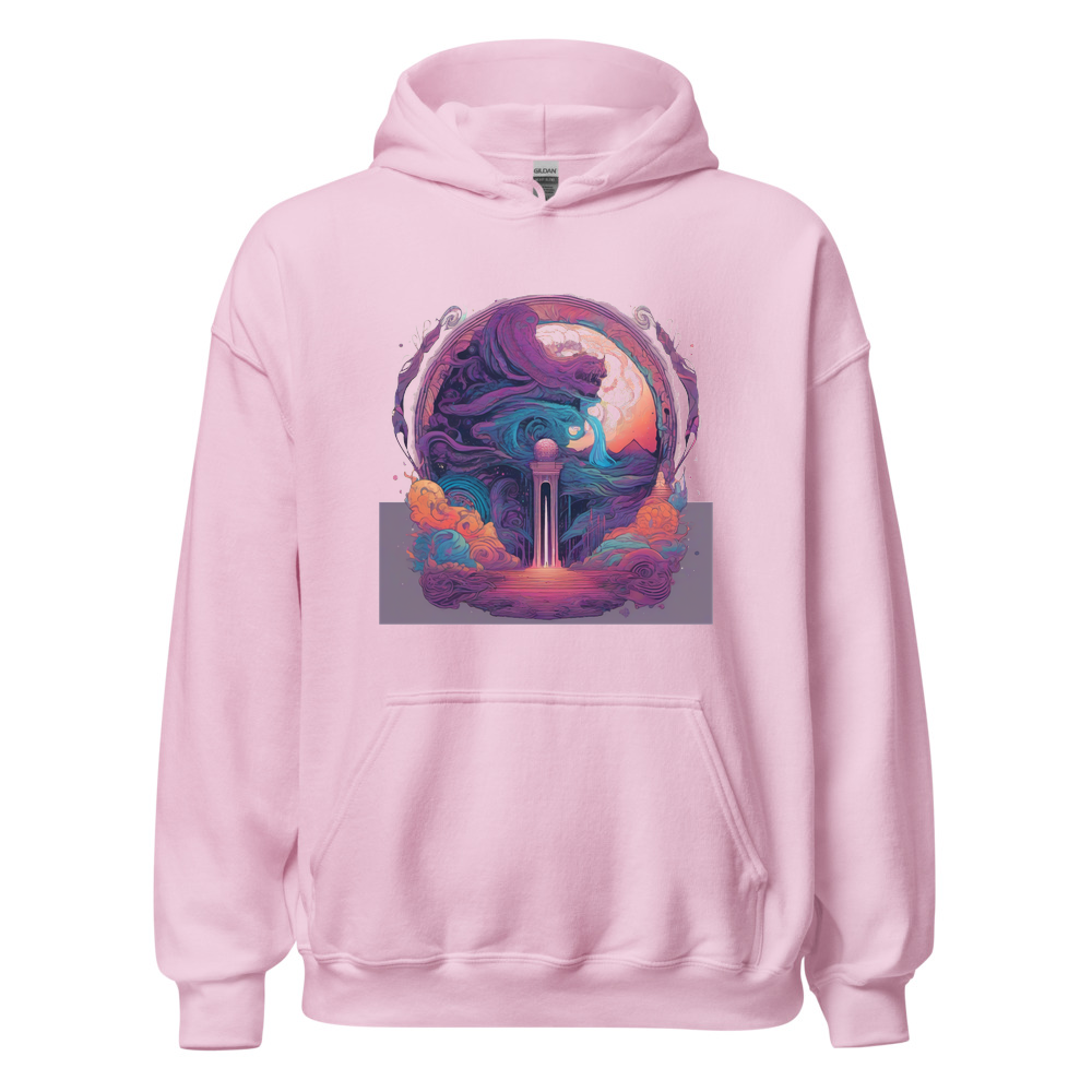 Light Pink Hoodie with print art