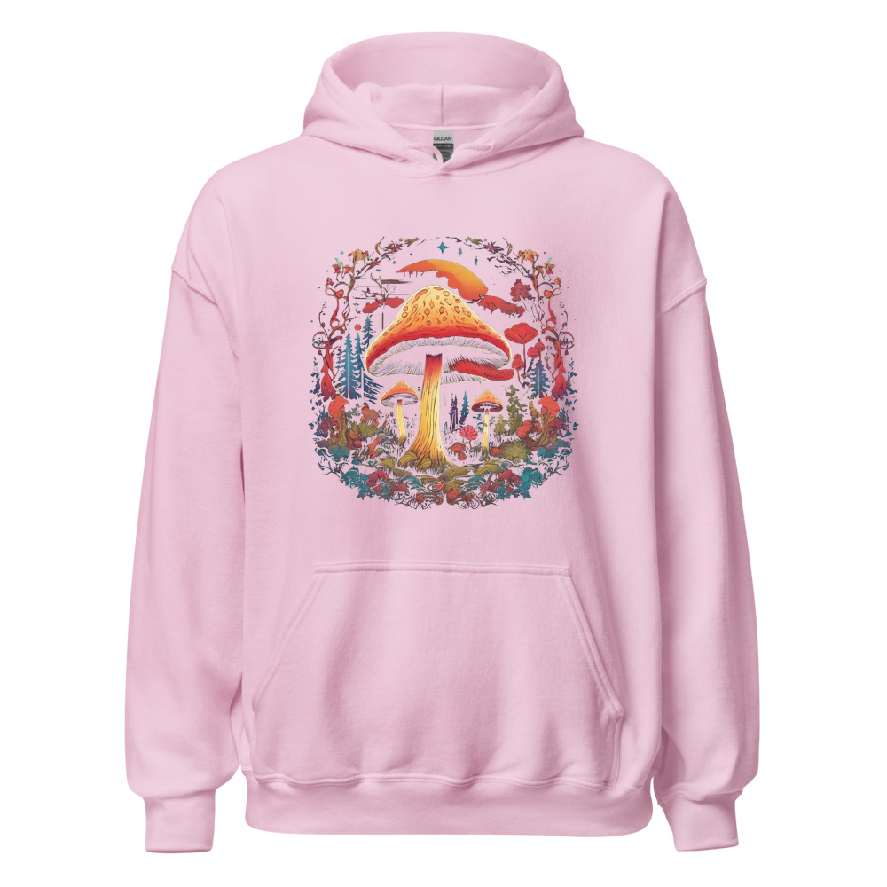 Light Pink Hoodie with print art