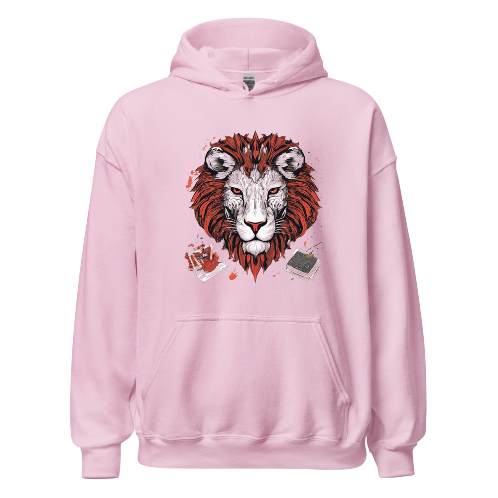Light Pink Hoodie with print art