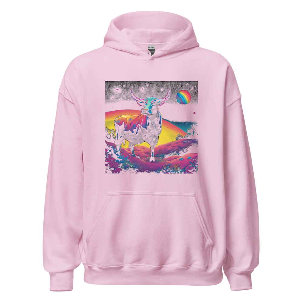 Light Pink Hoodie with print art