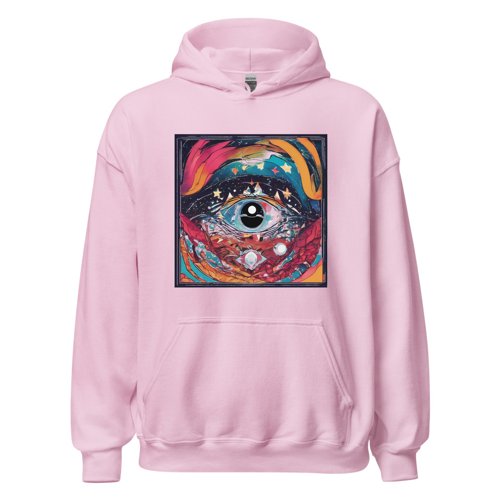 Light Pink Hoodie with print art