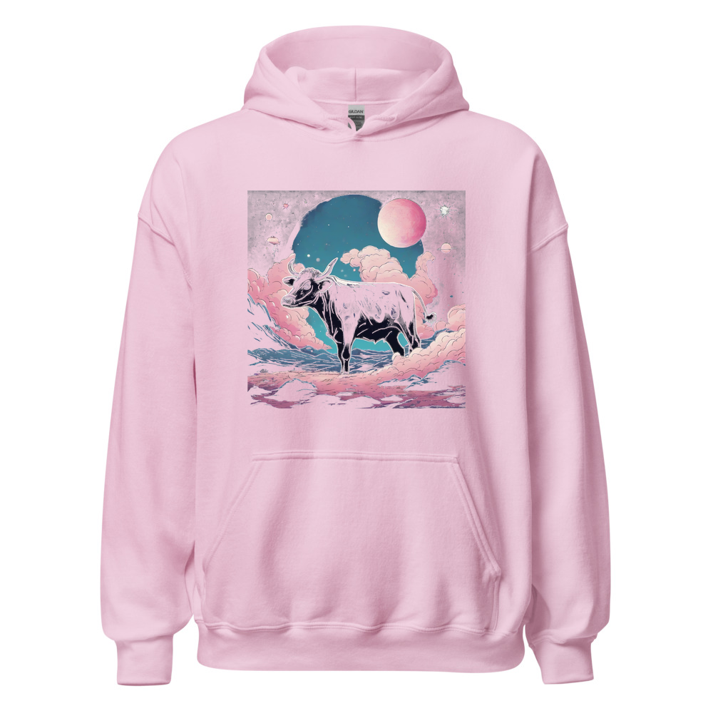 Light Pink Hoodie with print art