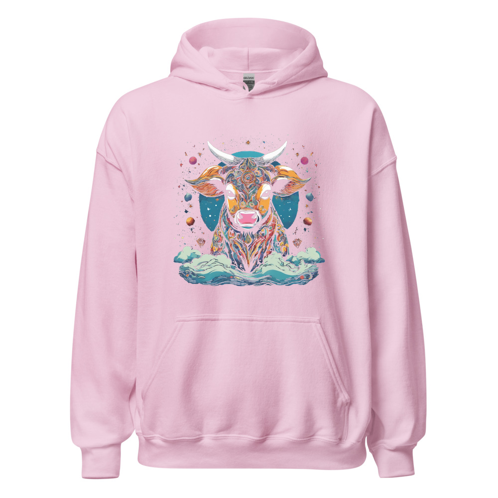 Light Pink Hoodie with print art