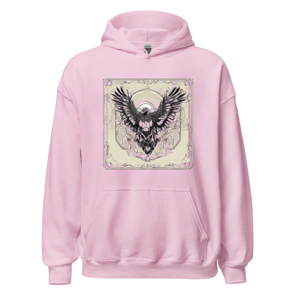 Light Pink Hoodie with print art