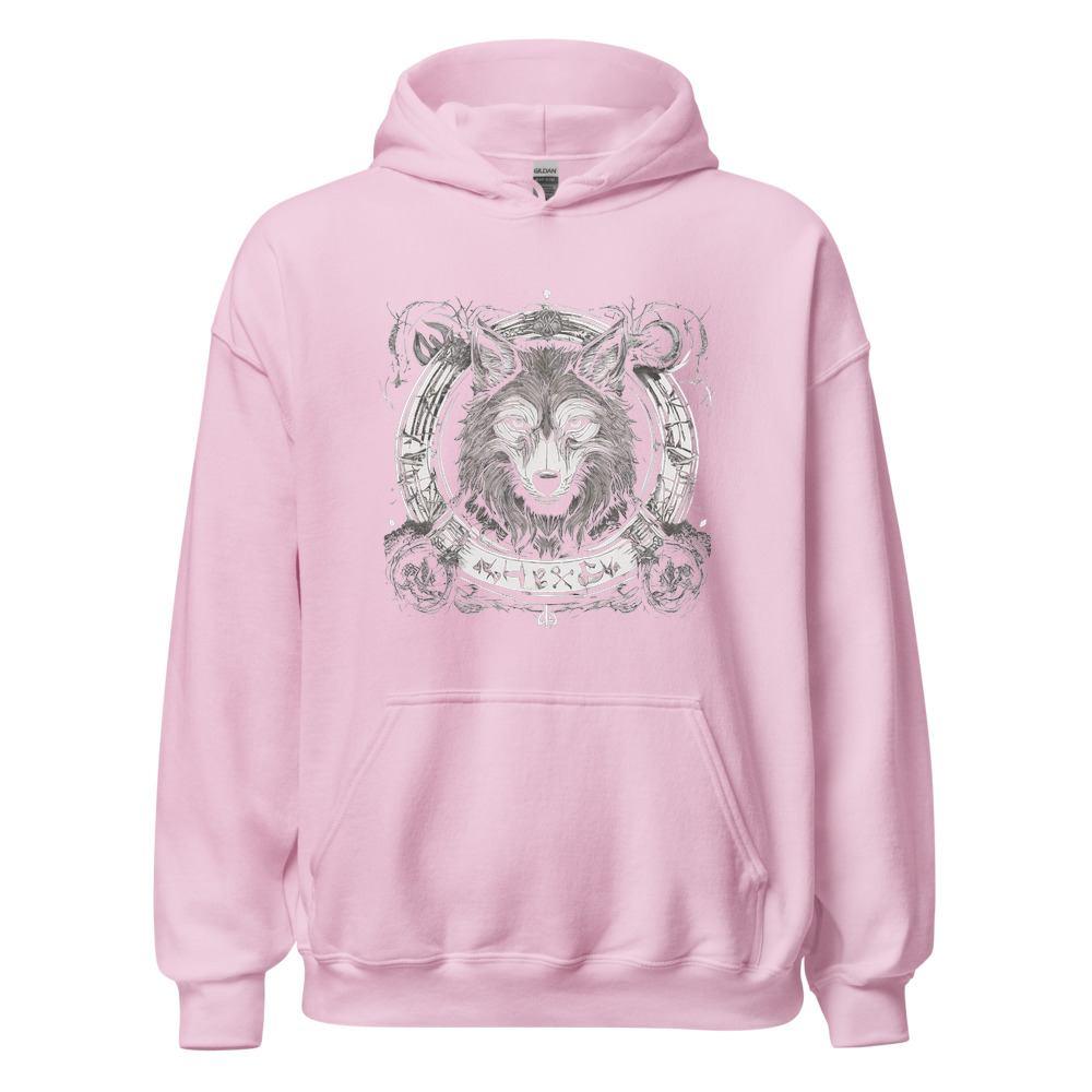 Light Pink Hoodie with print art
