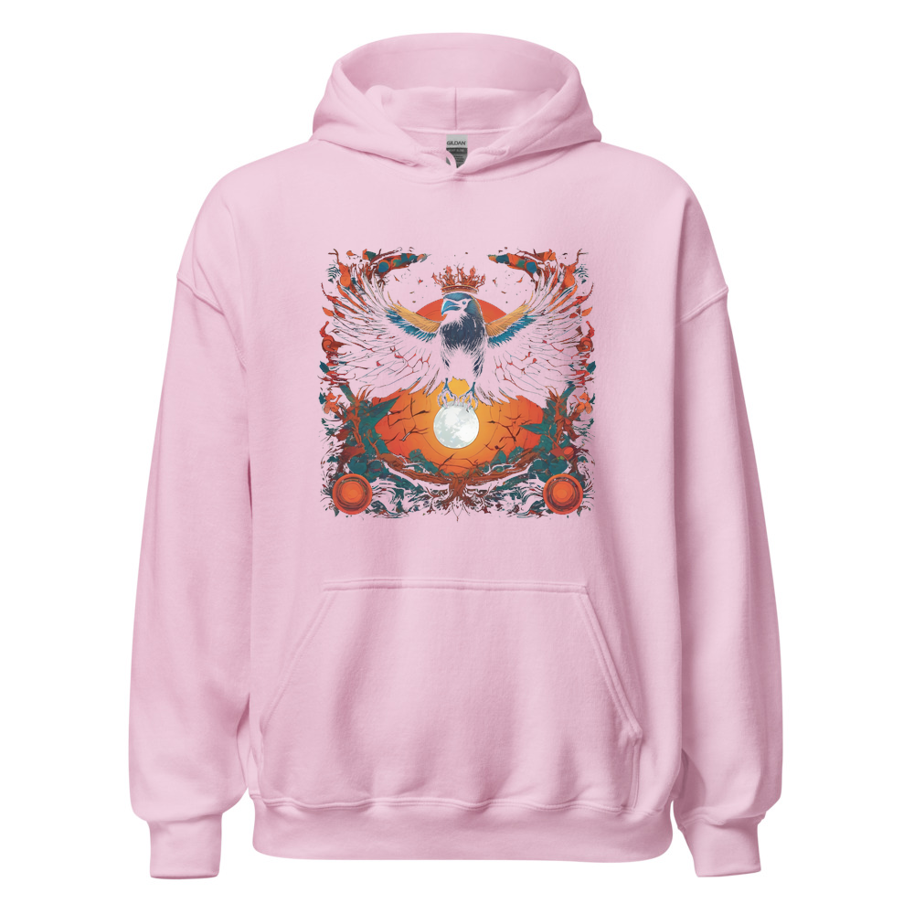 Light Pink Hoodie with print art