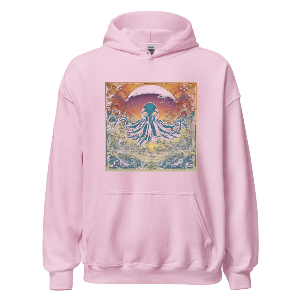 Light Pink Hoodie with print art