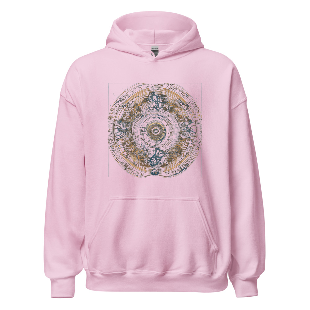 Light Pink Hoodie with print art