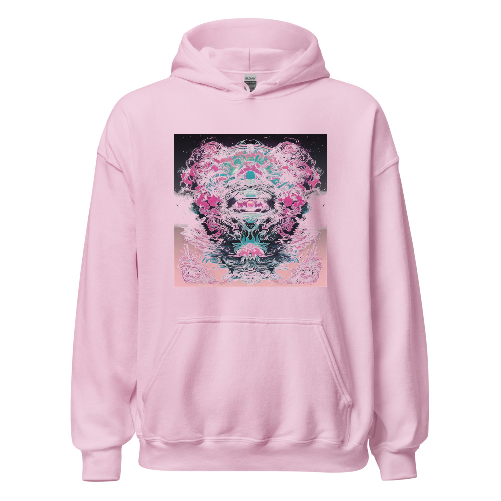 Light Pink Hoodie with print art