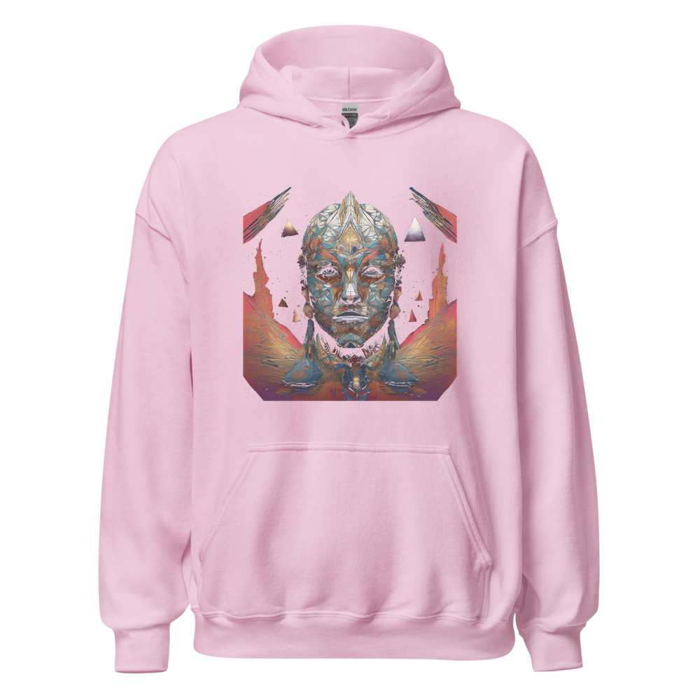 Light Pink Hoodie with print art