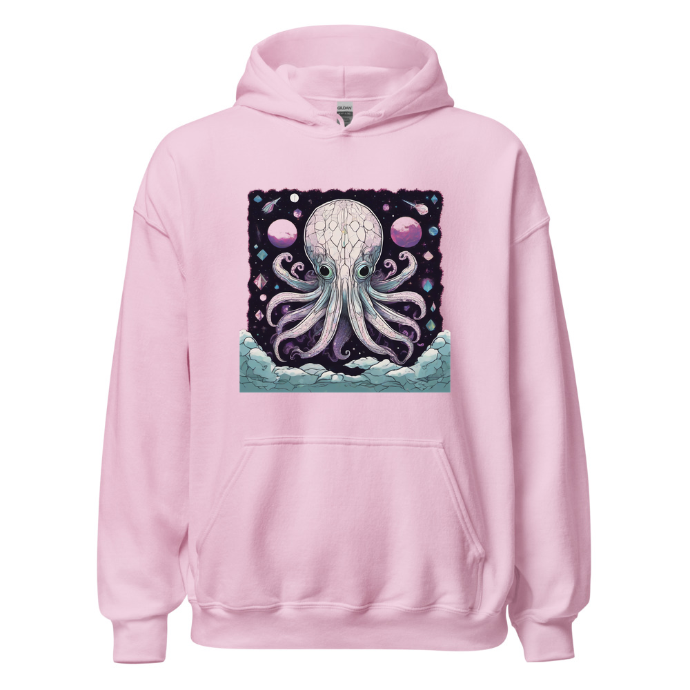 Light Pink Hoodie with print art