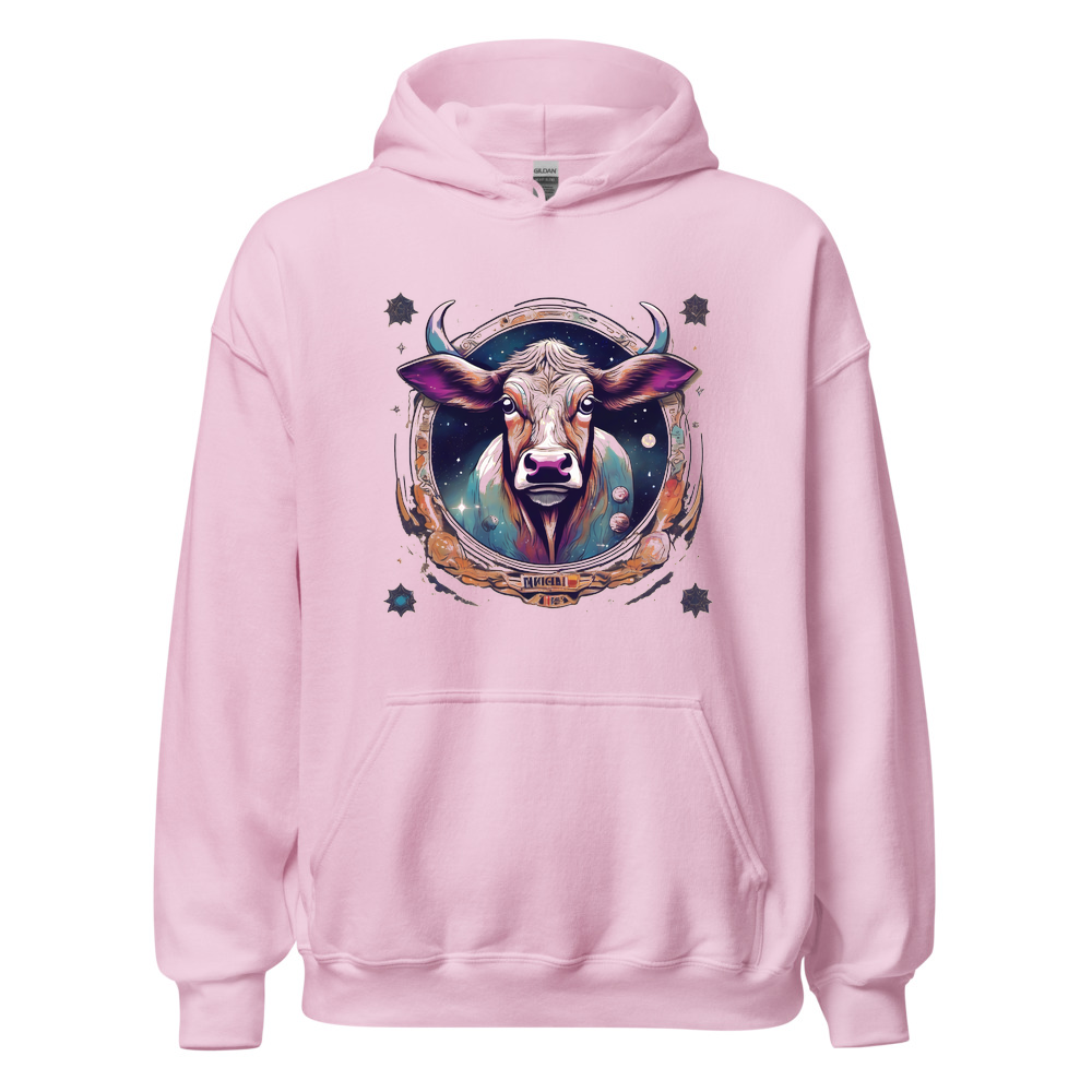 Light Pink Hoodie with print art