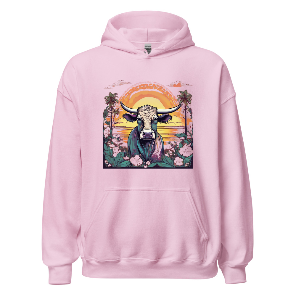 Light Pink Hoodie with print art