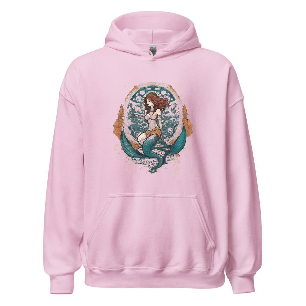 Light Pink Hoodie with print art