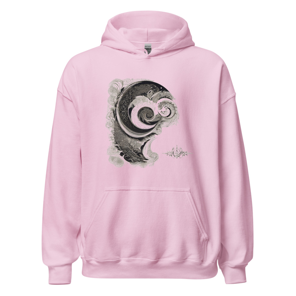 Light Pink Hoodie with print art