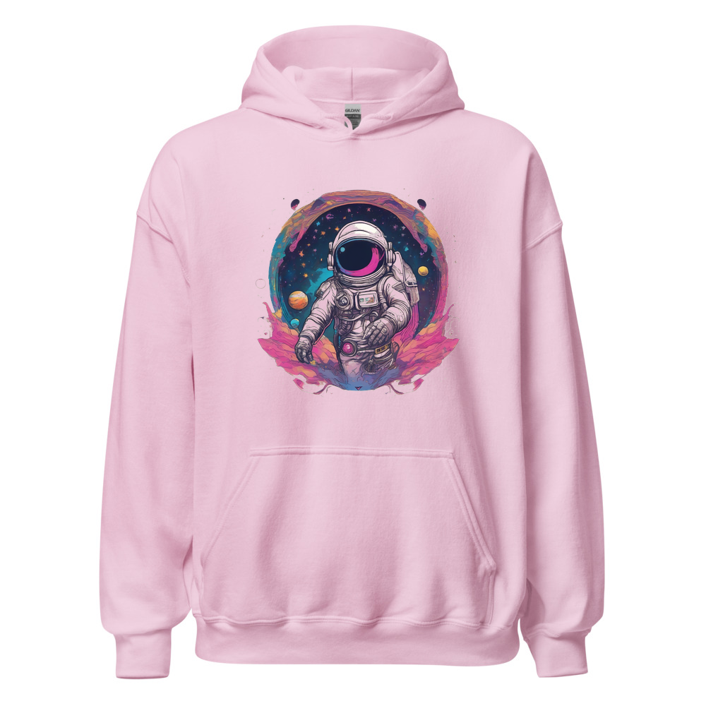 Light Pink Hoodie with print art