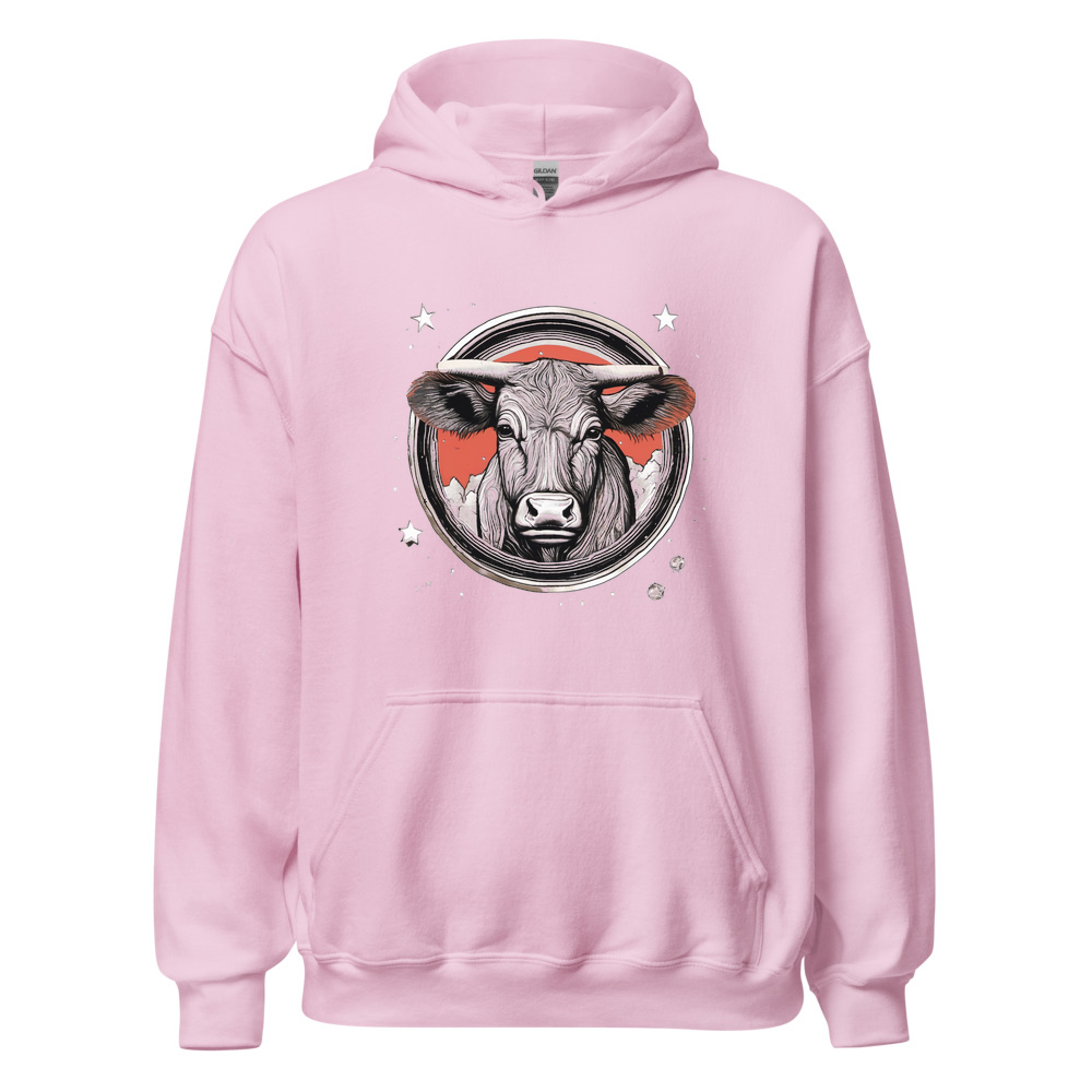 Light Pink Hoodie with print art