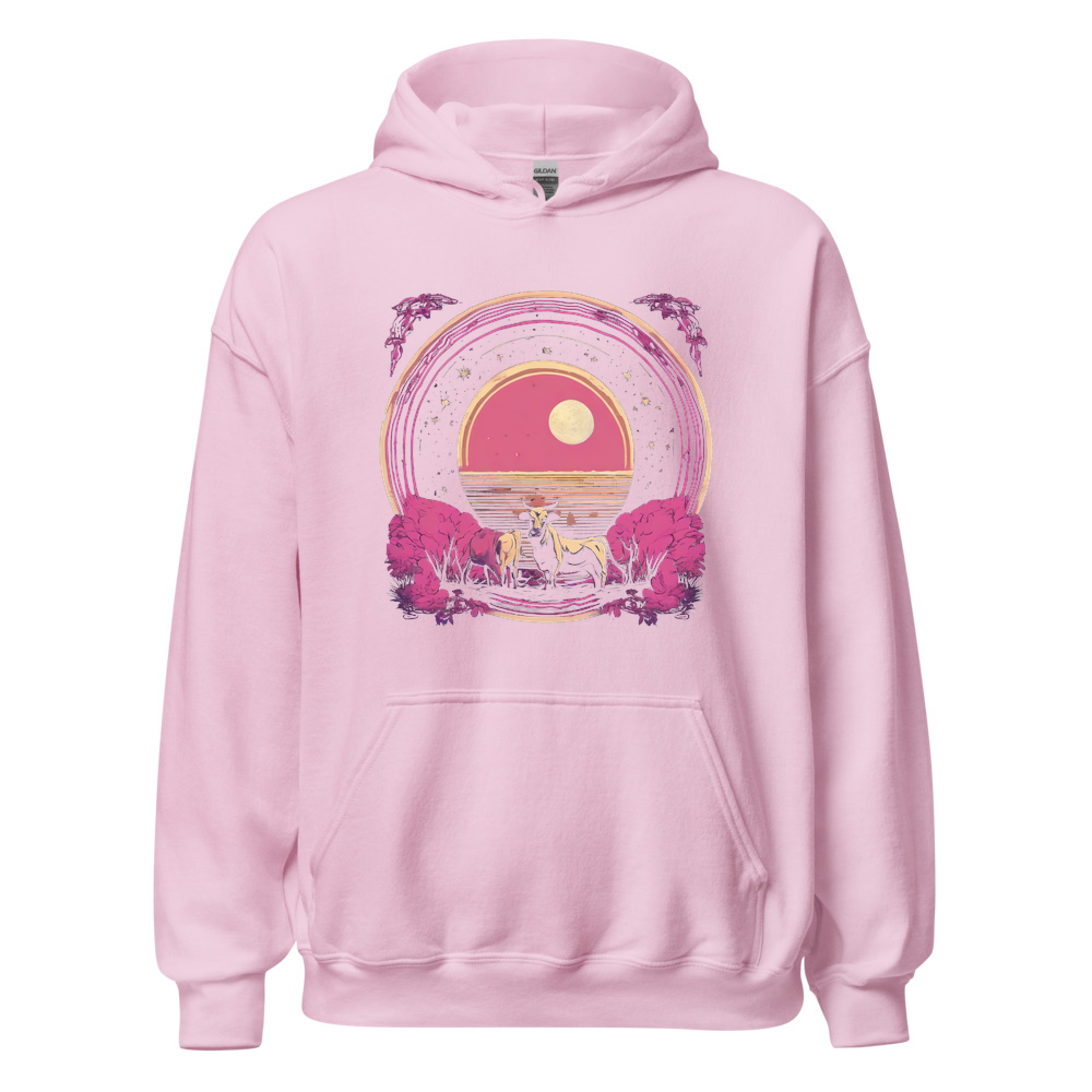 Light Pink Hoodie with print art