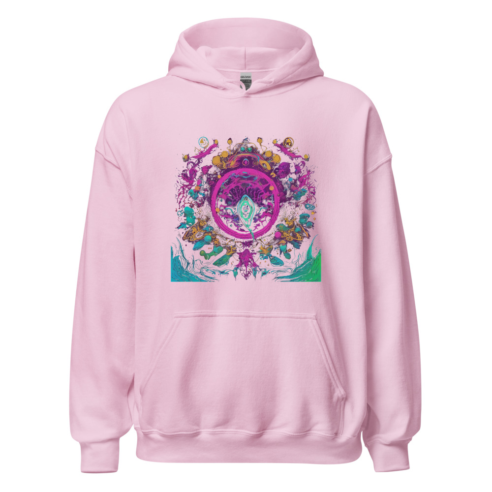 Light Pink Hoodie with print art