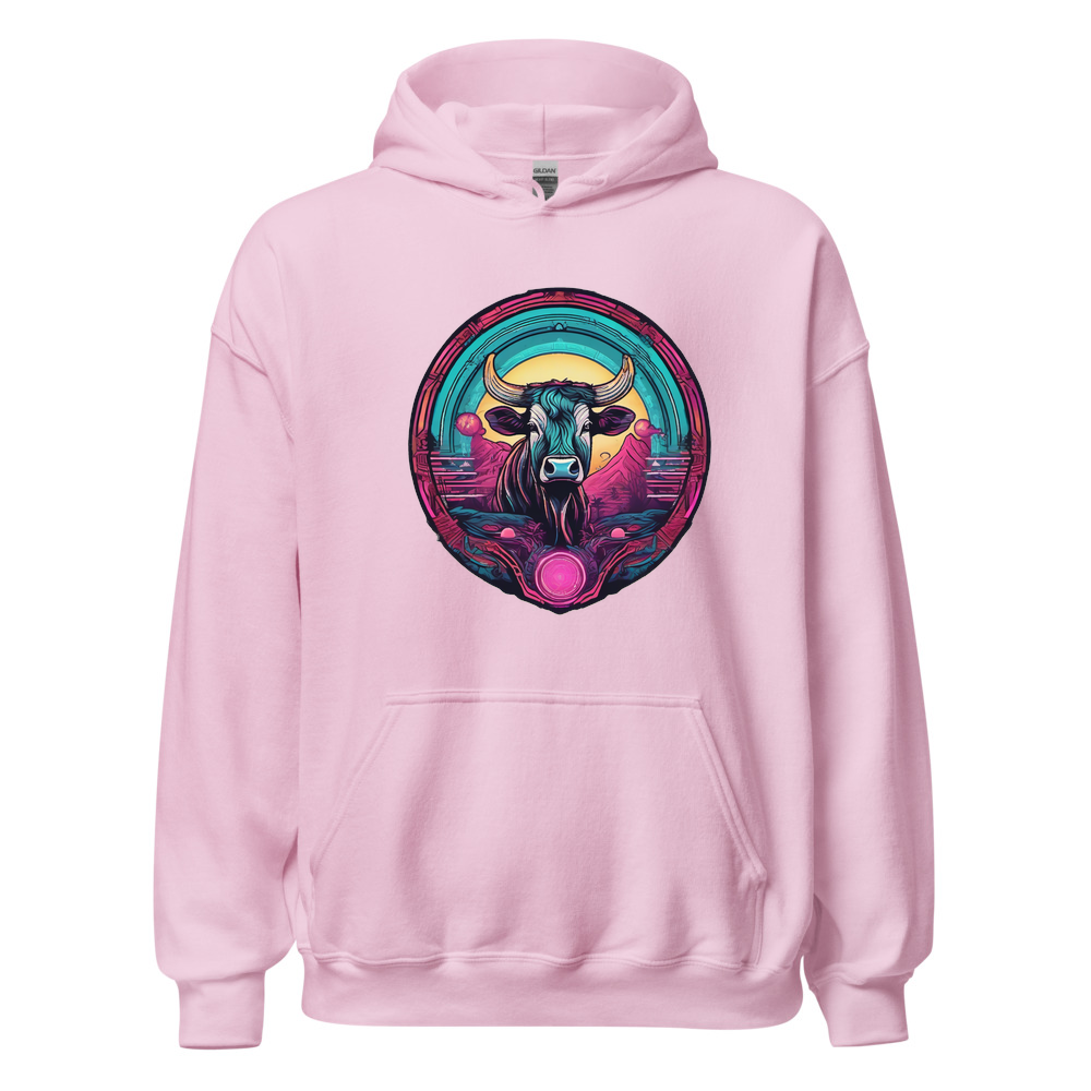 Light Pink Hoodie with print art